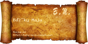Béky Maja névjegykártya